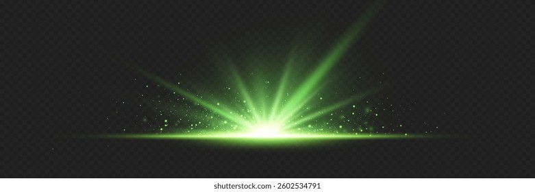 Brilliant magical flash of light and star explosion with rays of light.