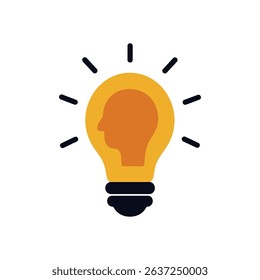 Brilliant mind A lightbulb of intellect illustration design element
