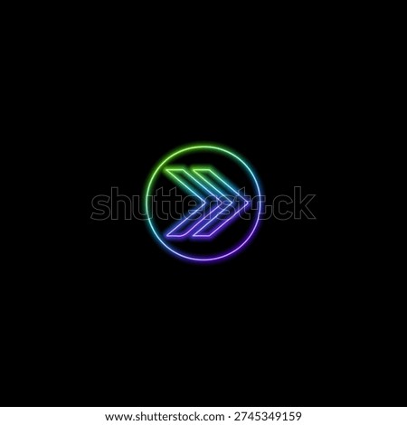 Brilliant Multicolor Neon Direction Icons.