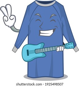 brilliant musician of disposable clothes cartoon design playing music with a guitar