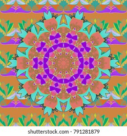 Brilliant ornament background for designs. Abstract luxury ornate bright texture. Colored mandala. Decoration cover invitation for holiday. Vector pattern.