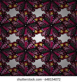 Brilliant ornament background for designs. Vector pattern. Colored mandala. Abstract luxury ornate bright texture. Decoration cover invitation for holiday.