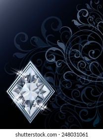 Brilliant poker diamonds card, vector illustration
