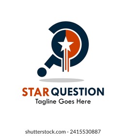 brilliant question design logo template illustration. there are question with star