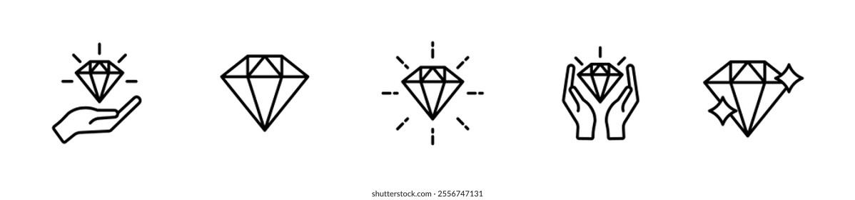 Brilliant set icons. Linear style. Vector icons.