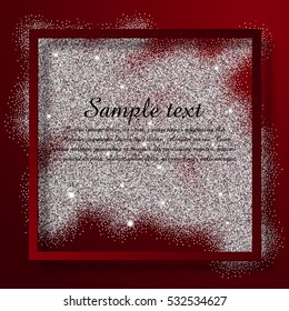 Brilliant sparkling background with frame and space for text