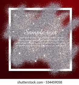 Brilliant sparkling background with frame and space for text