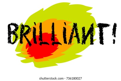 Brilliant sticker. Authentic design graphic stamp. Original series
