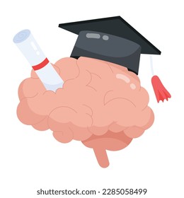 Brilliant student concept flat sticker 