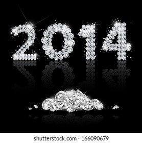 Brilliant text for the new year 2014. Vector illustration