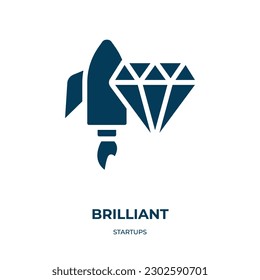 brillantes Vektorsymbol. brillant, geschäftlich, geschenkte Symbole aus flachen Startups Konzept. Einzeln schwarzes Symbol, Vektorgrafik-Symbol-Element für Webdesign und mobile Apps