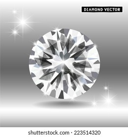 brilliant white diamond, vector illustration.