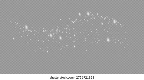 Brilliant white dust vector shine. Glittering shiny ornaments for background. Vector illustration.
