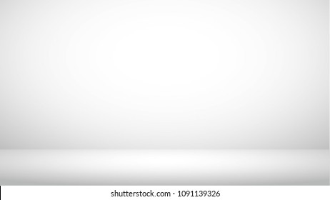 Brilliant White Plain Vector Backdrop. Bright Digital Empty Photo Studio Room