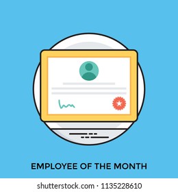 
Brilliantly designed and signatured framed certification is a notion of employee of the month icon 
