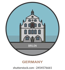 ¡Brilon! Ciudades y pueblos en Alemania. Lugar famoso plano
