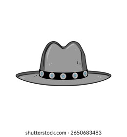 banda vintage, rancho clássico, country cowboy brim chapéu cowgirl. símbolo isolado ilustração vetor