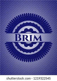 Brim emblem with jean background