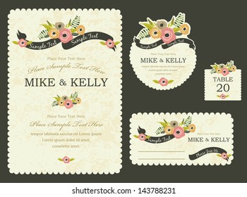 Brimming with blooms invitation card