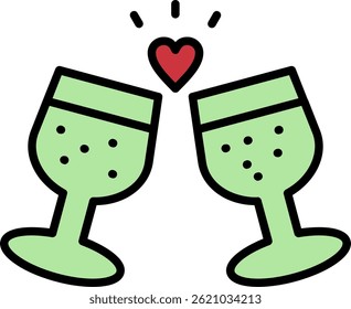 Brindis Line Filled Vector Icon Design