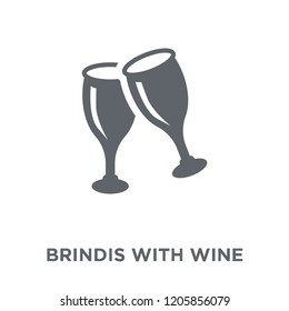 Brindis with wine glasses icon. Brindis with wine glasses design concept from Drinks collection. Simple element vector illustration on white background.