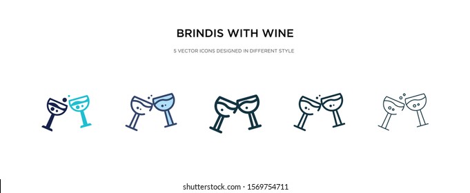 brindis with wine glasses icon in different style vector illustration. two colored and black brindis with wine glasses vector icons designed in filled, outline, line and stroke style can be used for