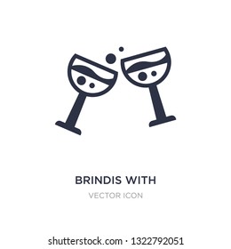 brindis with wine glasses icon on white background. Simple element illustration from Drinks concept. brindis with wine glasses sign icon symbol design.