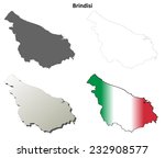 Brindisi blank detailed outline map set