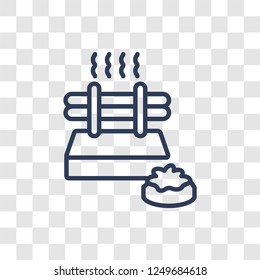 Brine cabin icon. Trendy linear Brine cabin logo concept on transparent background from sauna collection