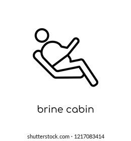 Brine cabin icon. Trendy modern flat linear vector Brine cabin icon on white background from thin line sauna collection, editable outline stroke vector illustration