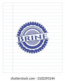 Brine pen draw. Blue ink. Vector Illustration. Detailed. 