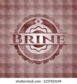 Brine red badge with geometric pattern background. Seamless.
