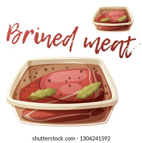 Brined meat for barbecue icon. Cartoon vector illustration isolated on white background