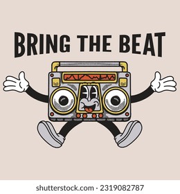 Bring the Beat With boombox Groovy Character Design