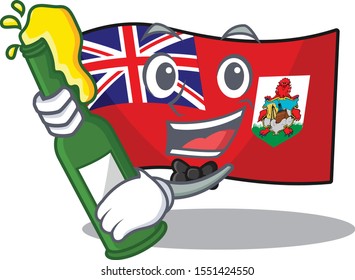 bring beer vector flag bermuda cartoon on pole