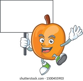 Bring board apricot cartoon character for nutritious maskot