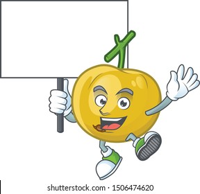 Bring board araza fruit design character for cartoon mascot