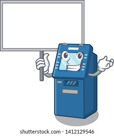 Bring board ATM machine isolated with the mascot
