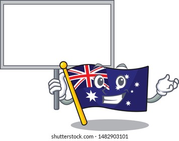 Bring board australian flag clings to cartoon wall