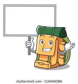 Bring board backpack character cartoon style