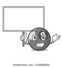 Bring board billiard ball character cartoon