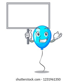 Bring board birthday cartoon on shape balloon blue