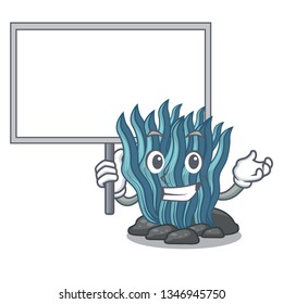 Bring board blue seaweed in the shape mascot