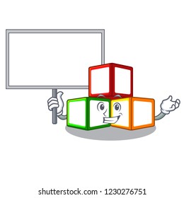 Bring board bright toy block bricks on cartoon