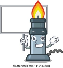 Bring board bunsen burner isolated with the cartoon