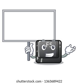 Bring board button f5 isolated with the character