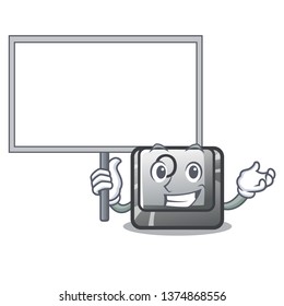 Bring board button O isolated in the cartoon