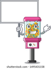 Bring board candy vending machine isolated in mascot