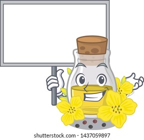 Bring board canola seed oil isolated in mascot