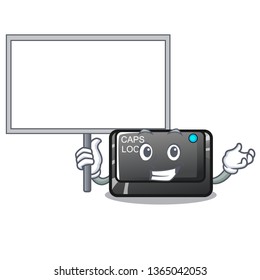 Bring board capslock button on a computer cartoon